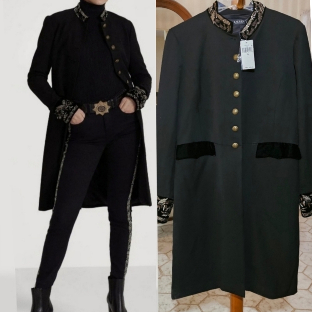 Ralph Lauren Black Label Black and Gold Trench Tricote